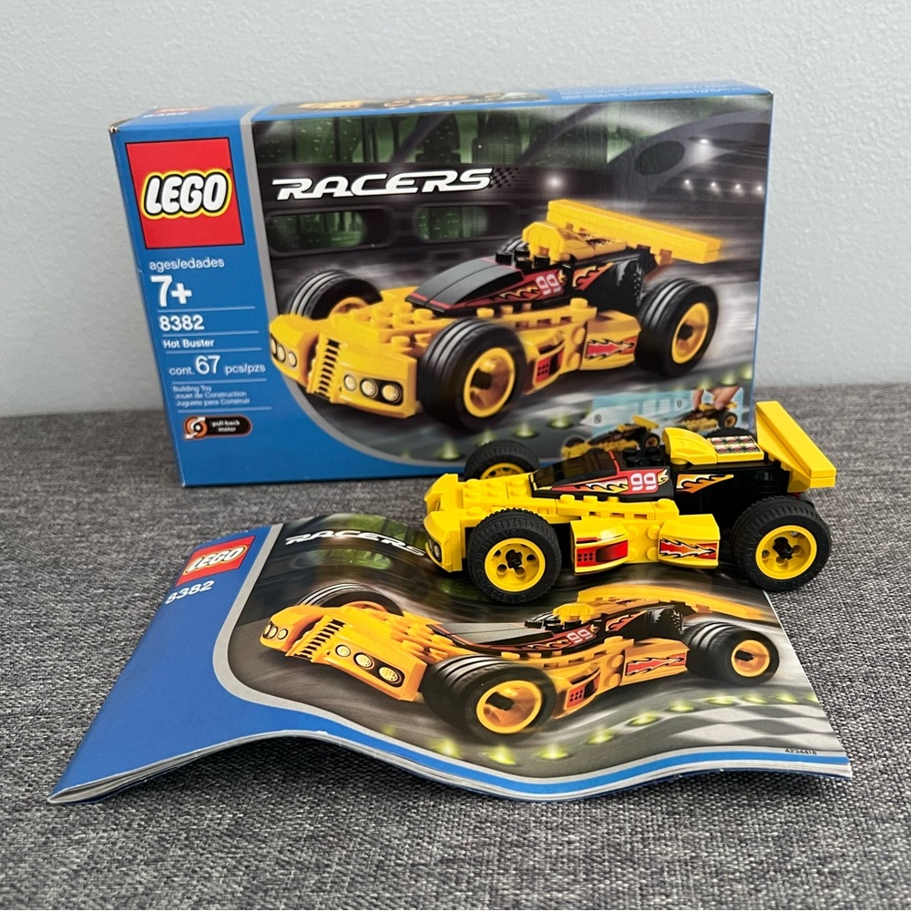 Lego Yellow Hot Buster Race Car Set 8382 Vintage 2003 Complete Pull Back Motor
